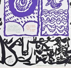 Linolog I - Linocut by Pierre Alechinsky - 1972