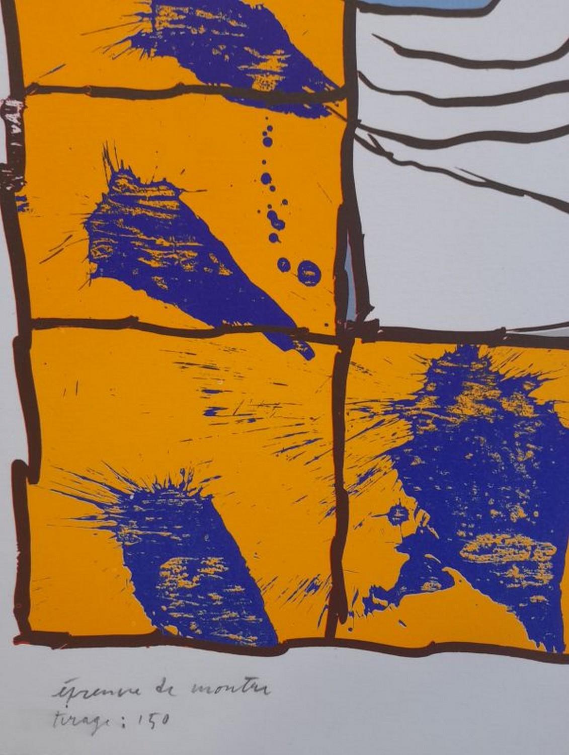 Maîtresse vague - Abstract Print by Pierre Alechinsky