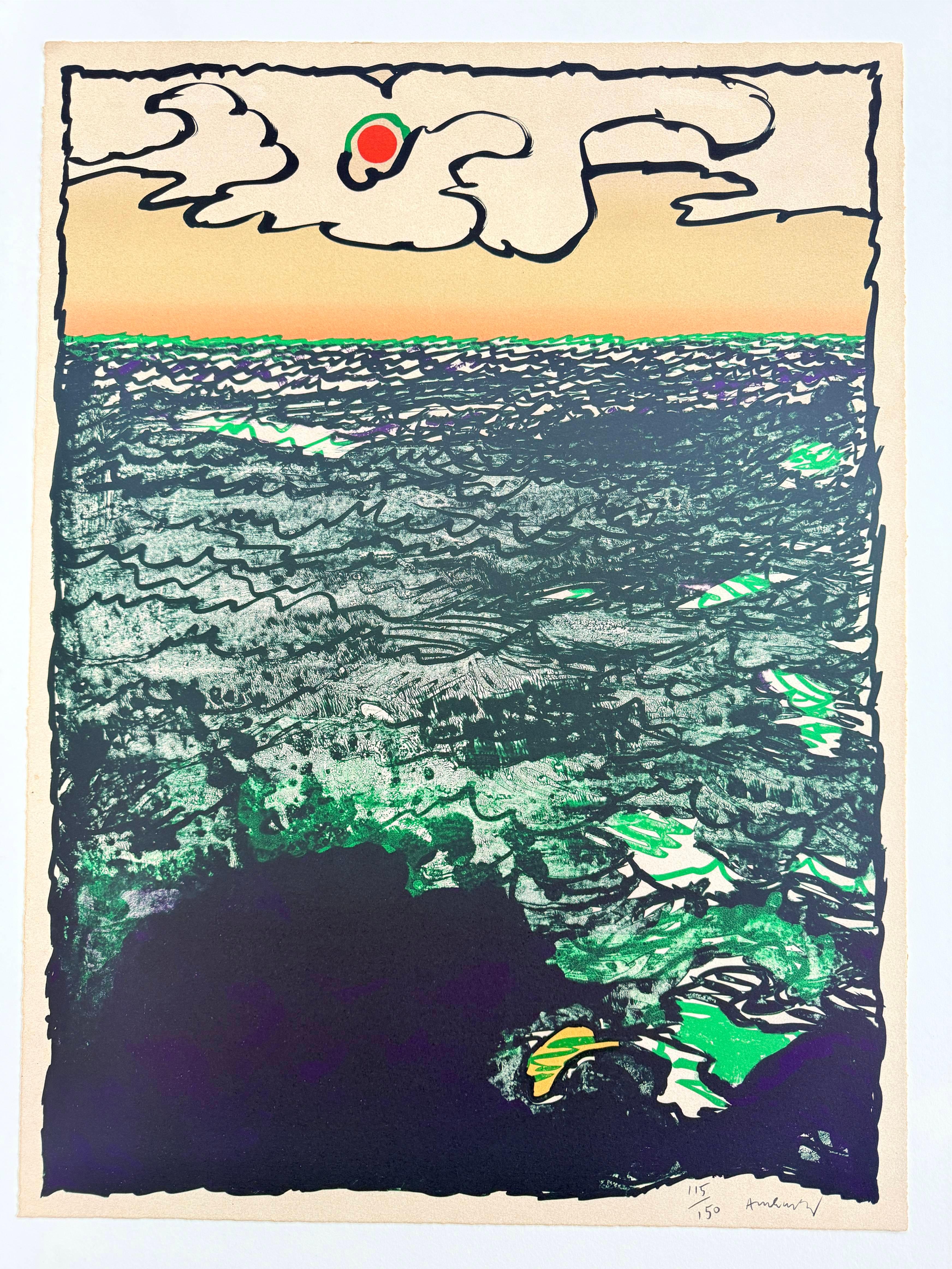 Pierre Alechinsky Print - Maree haute