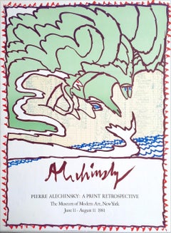 MOMA Print Retrospective 1981 Póster Litografía Vintage, Criaturas Voladoras, Olas