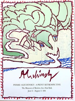 MOMA Print Retrospective 1981 Póster Litografía Vintage, Criaturas Voladoras, Olas