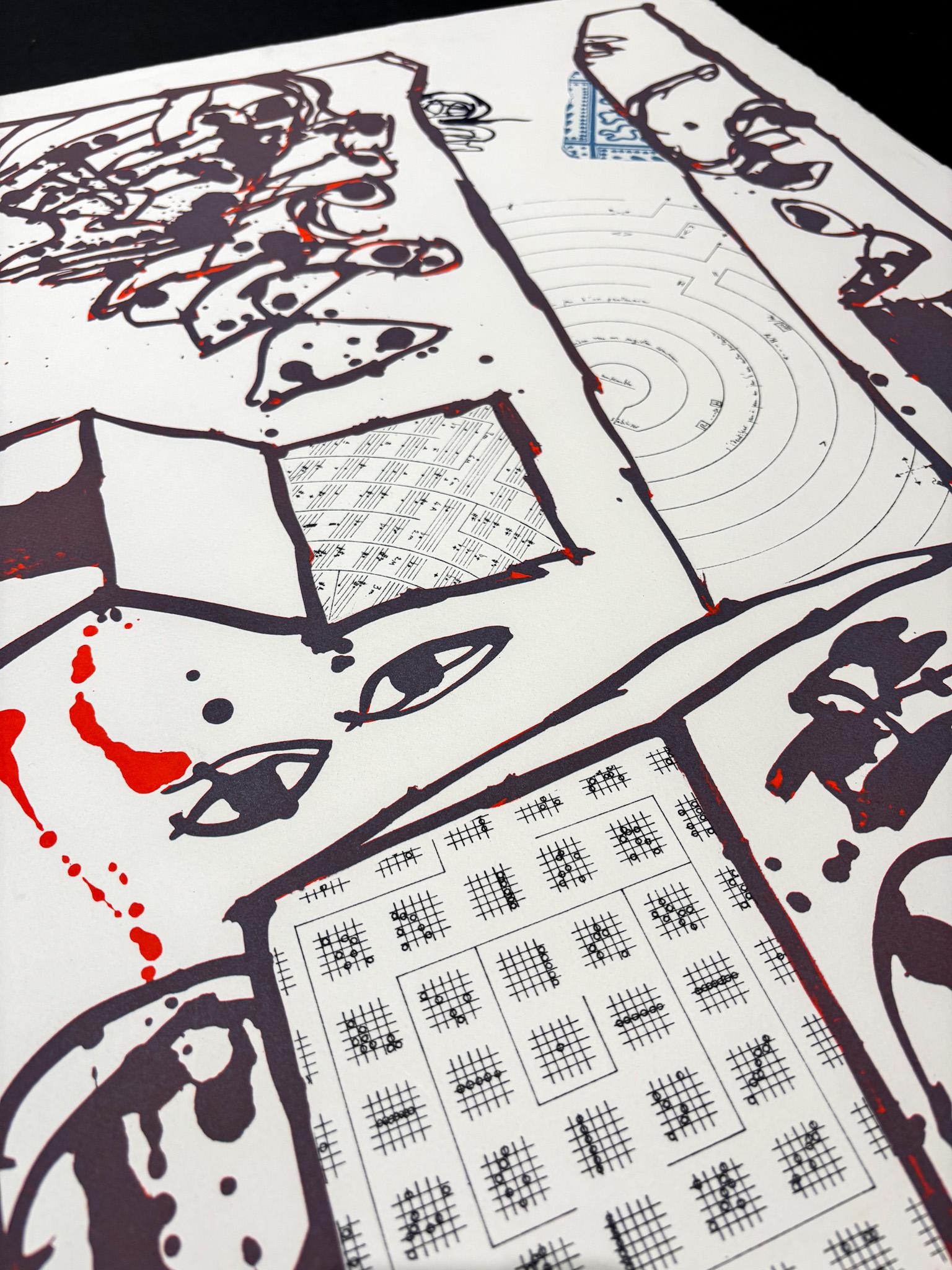 Pierre Alechinsky (1927) - Chutes et panaches - Lithographie sur papier - 2001 en vente 2