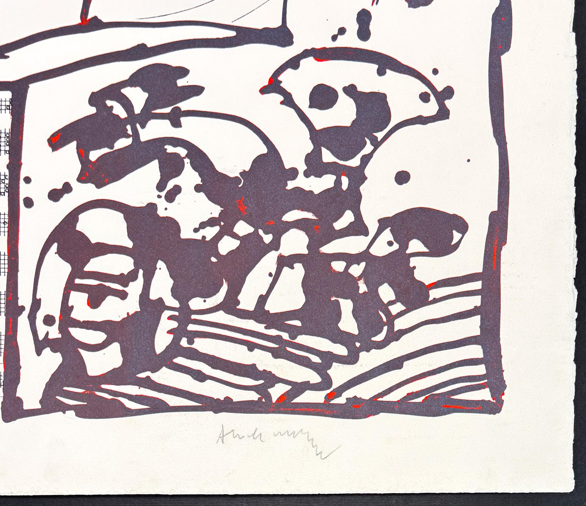 Pierre Alechinsky (1927) - Chutes et panaches - Lithographie sur papier - 2001 en vente 4