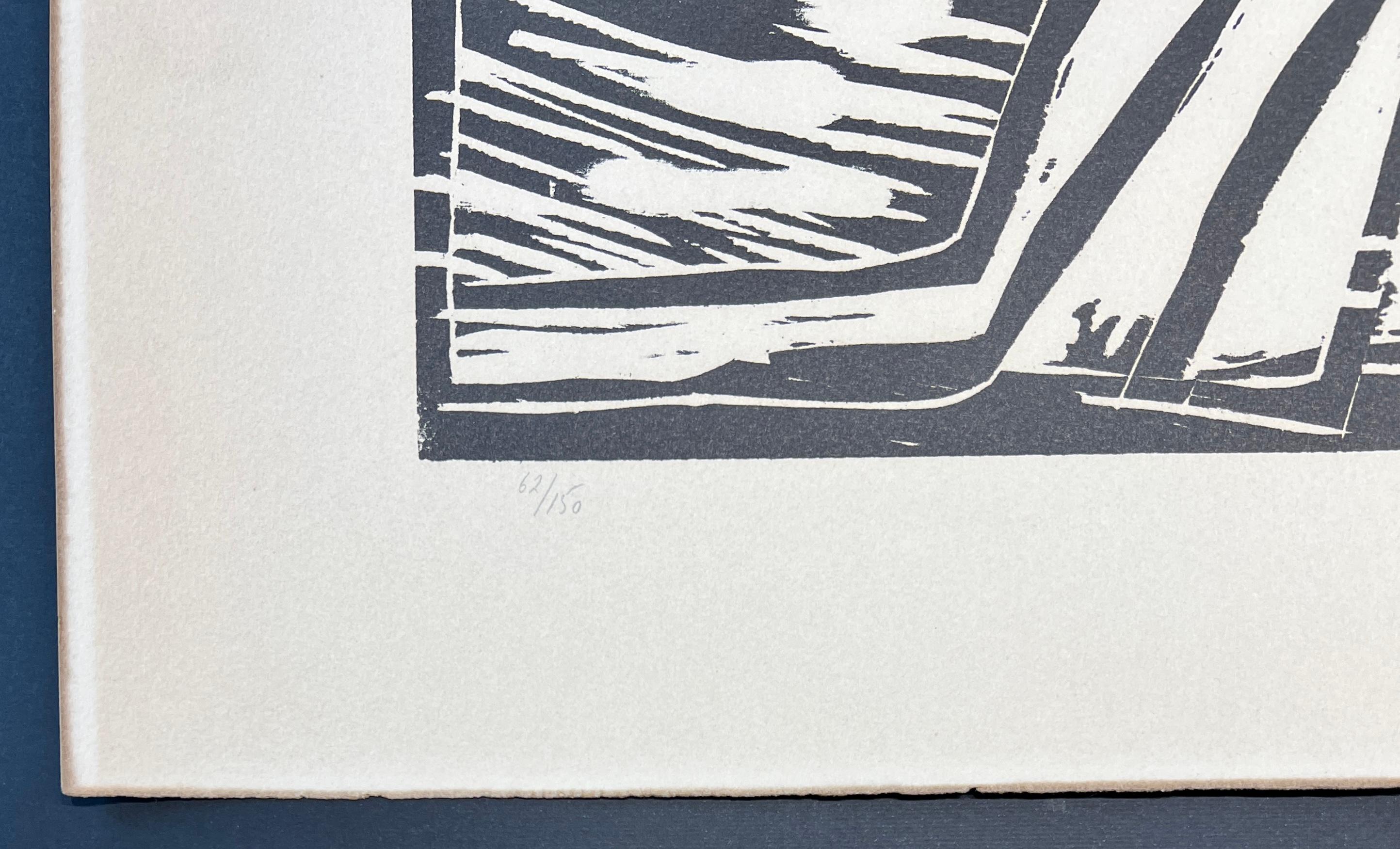Pierre Alechinsky (1927) - Coucher de soleil - Woodcut on paper - 1973 For Sale 2