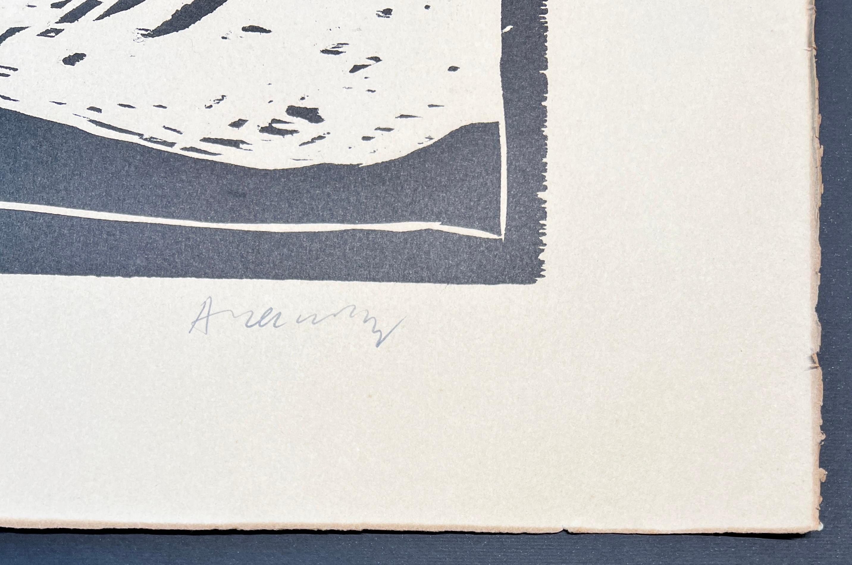 Pierre Alechinsky (1927) - Coucher de soleil - Woodcut on paper - 1973 For Sale 3