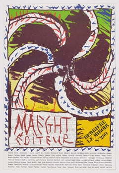 Pierre Alechinsky Derriere le Miroir, lithographie originale de Maeght Editeur