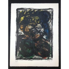 Pierre Alechinsky - Le Pays Noir - Hand-Signed Lithography, 1962