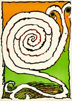 Pierre Alechinsky(1927) -Plate II from the portfolio Ceremonial Labyrinths- 1972