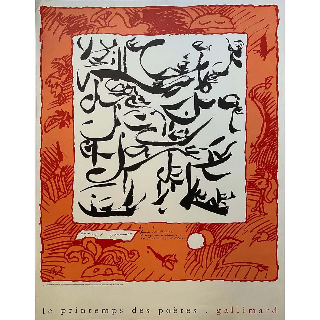 Pierre Alechinsky's 1999 original poster for Le Printemps des Poètes - Poetry