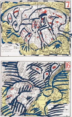 Pierre Alechinsky, Maps of the Body, from Derriere le Miroir, 1982