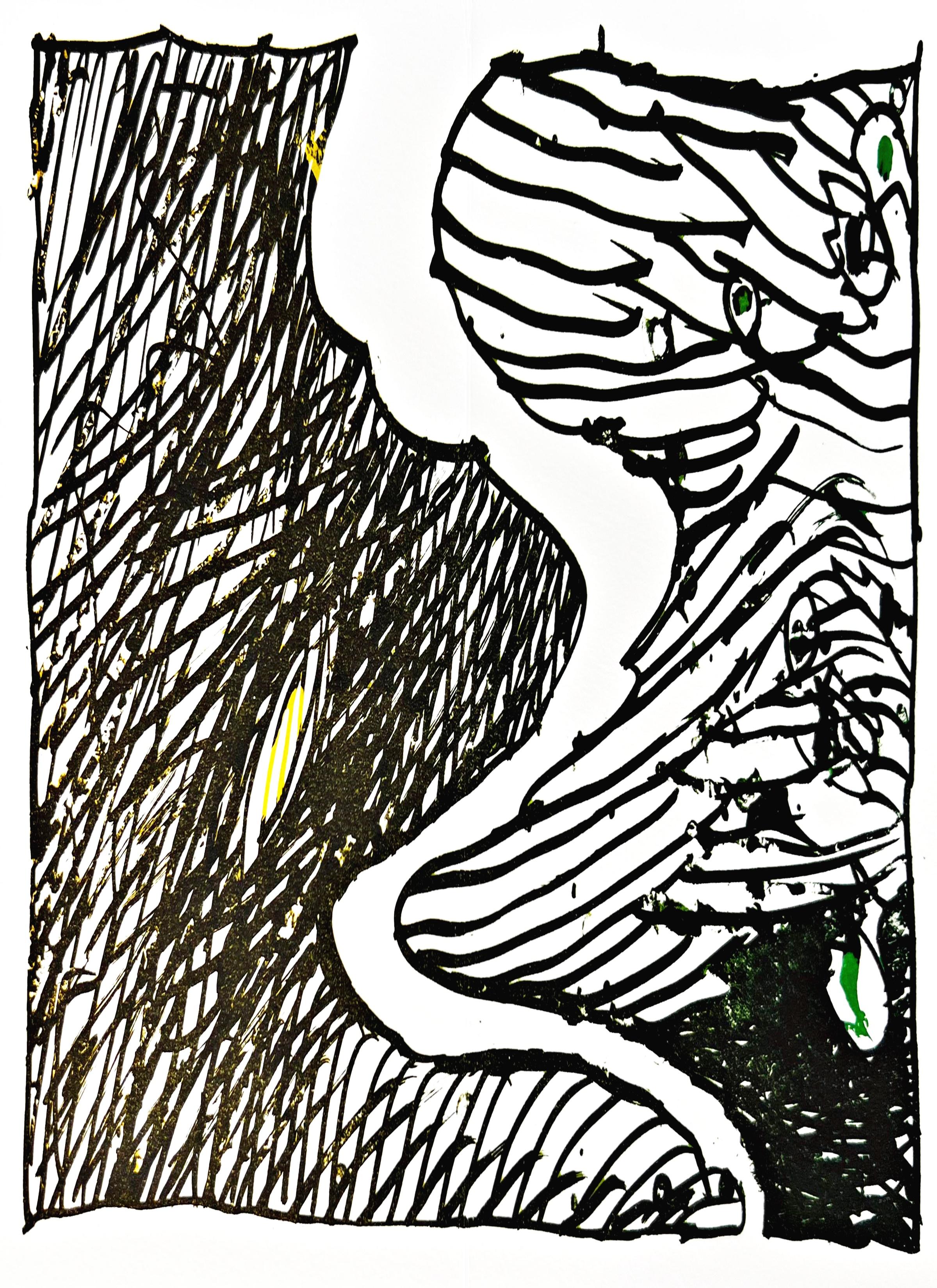 Pierre Alechinsky Print - Résumé