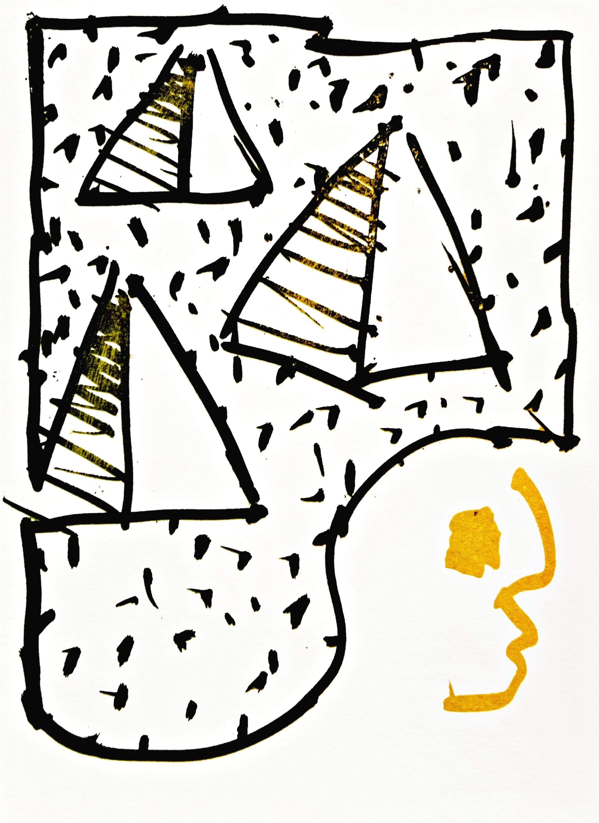 Résumé - Mixed Media Art by Pierre Alechinsky