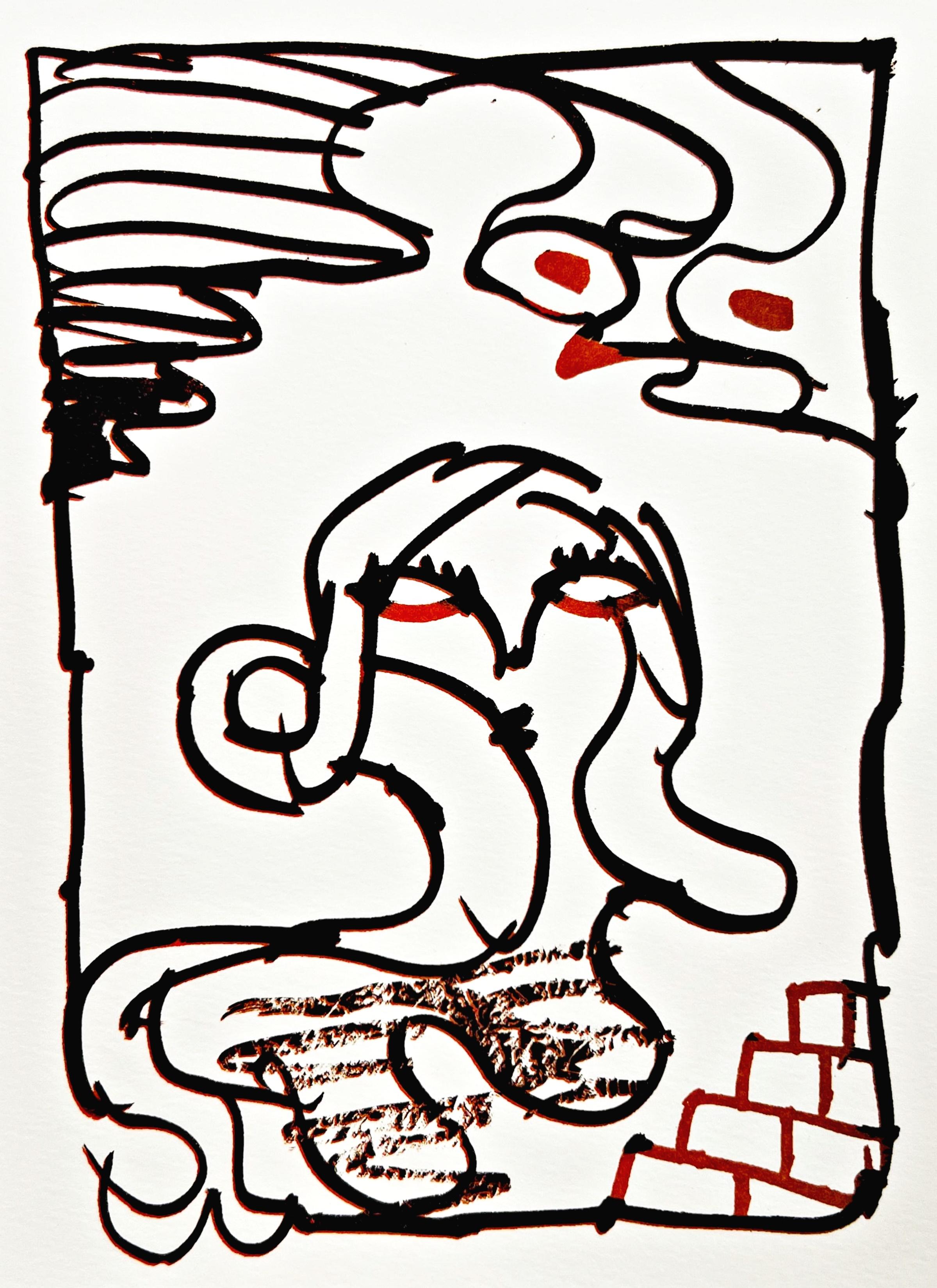 Résumé - Mixed Media Art by Pierre Alechinsky