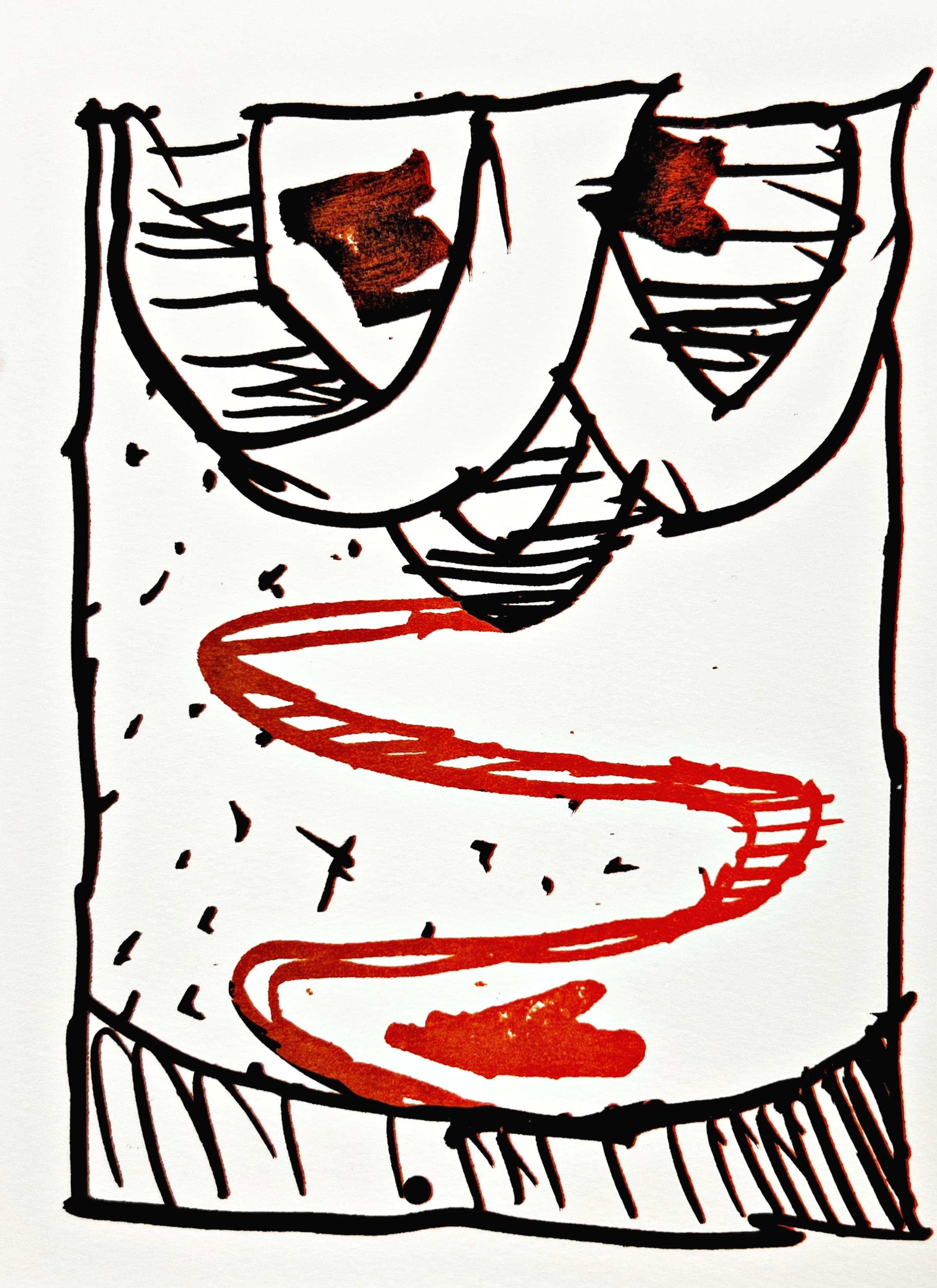 Résumé - Mixed Media Art by Pierre Alechinsky