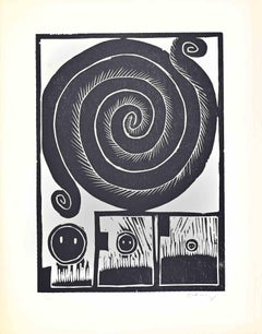 Spiral I - Woodcut Print by Pierre Alechinsky - 1970