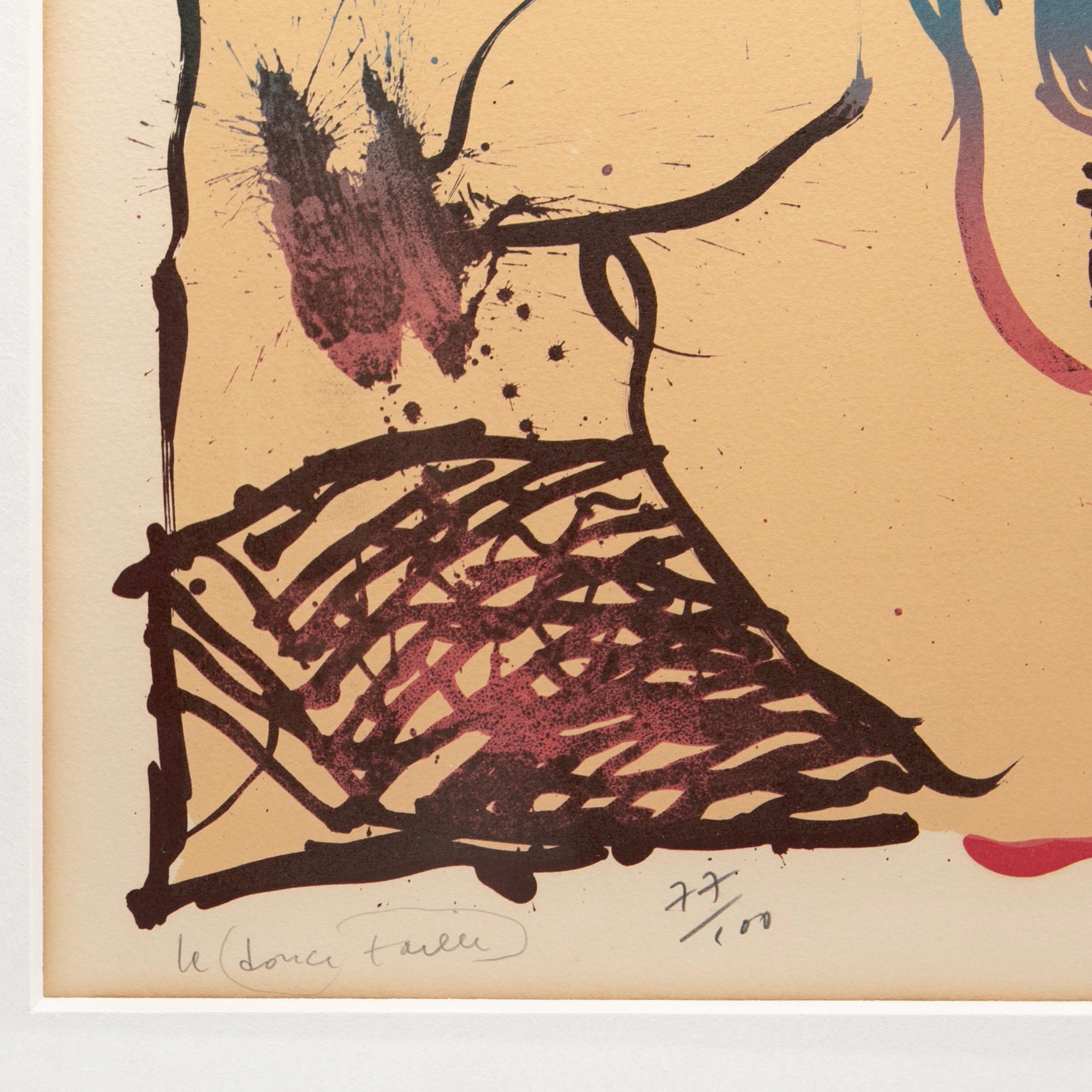 Pierre Alechinsky litografía 77/100 firmada en passepartout Moderno en venta
