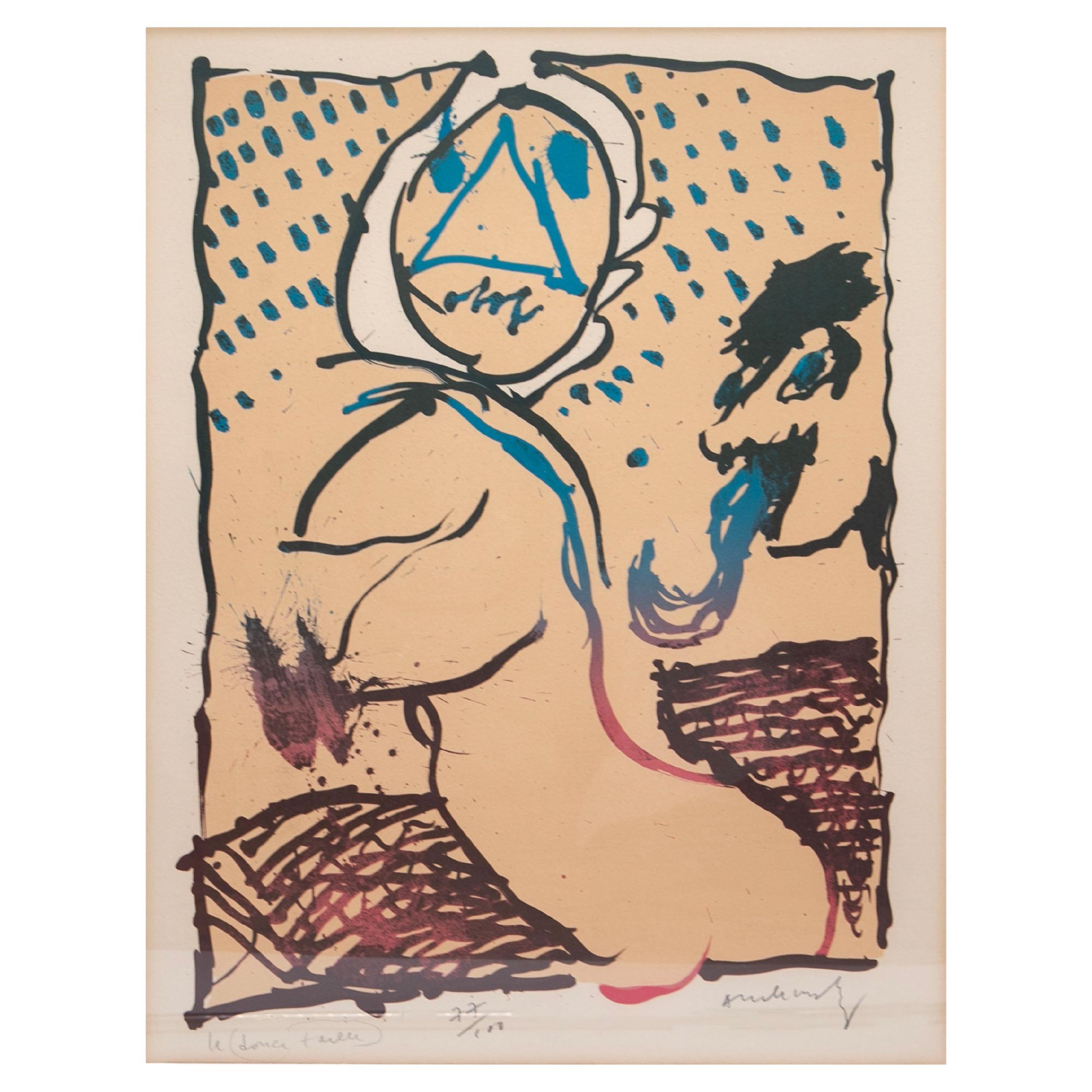 Pierre Alechinsky litografía 77/100 firmada en passepartout en venta