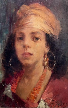 Pierre Alexandre Salles (1867-1915) Young Oriental Woman. SIgned.