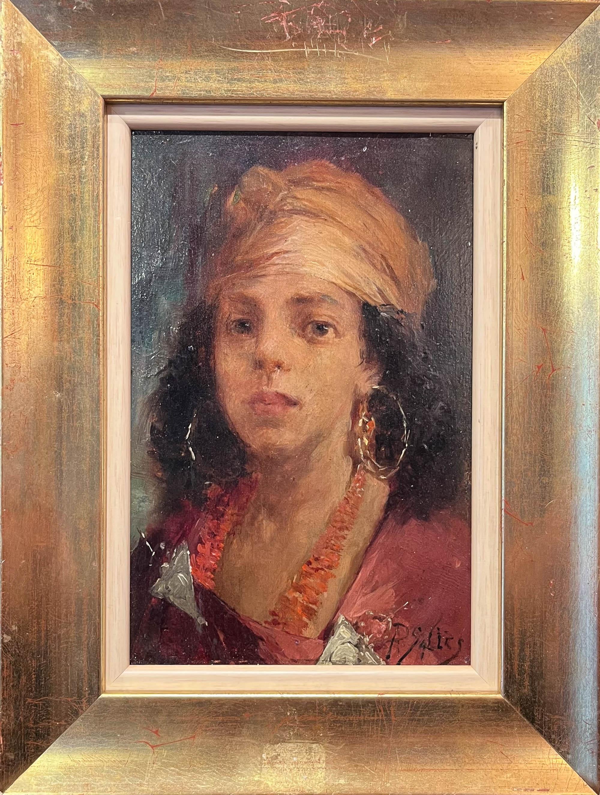 Pierre Alexandre Salles (1867-1915) Young Oriental Woman. SIgned.
