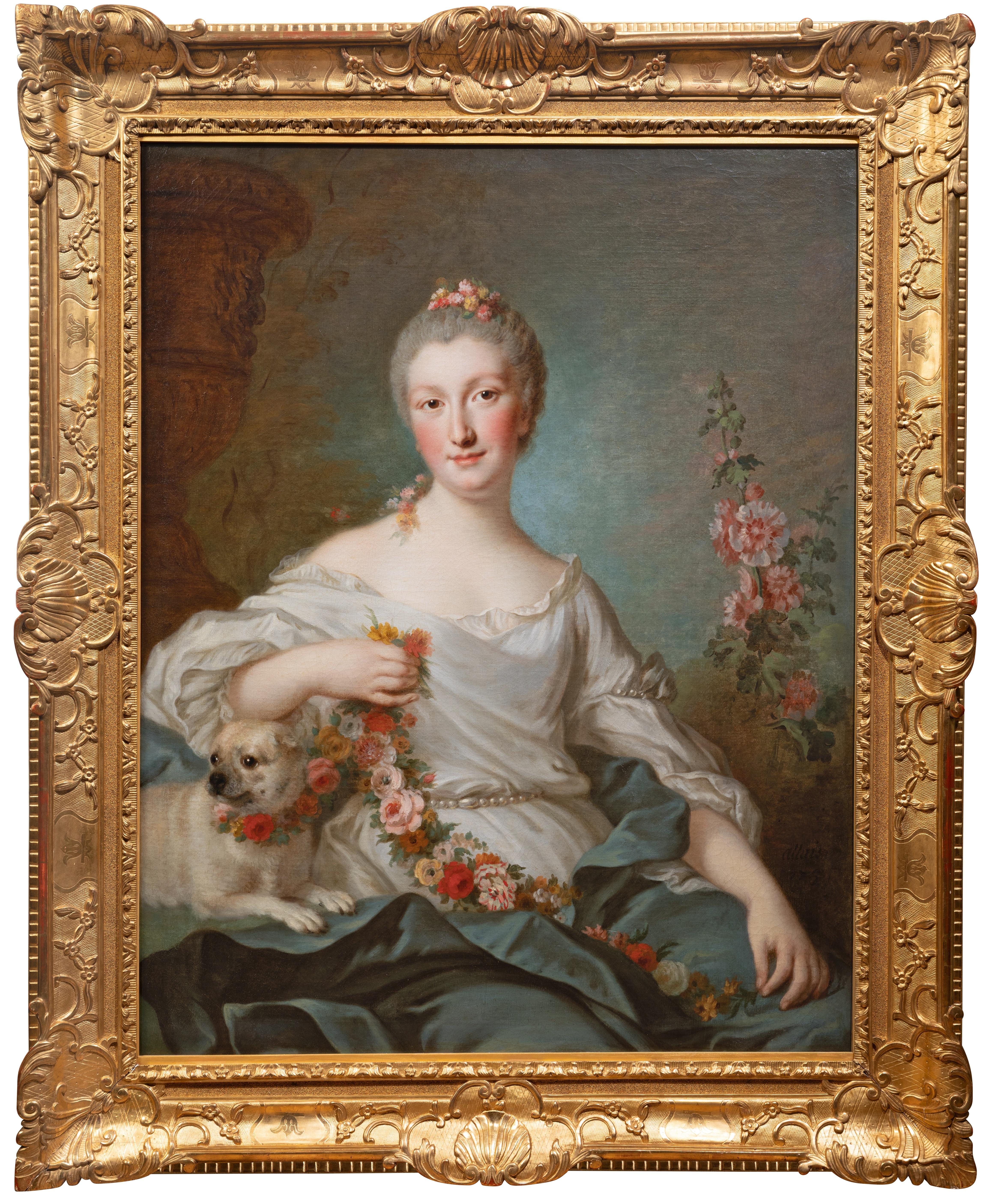 Portrait of a Lady, French 18th century, signed Pierre Allais (Paris 1700-1782)