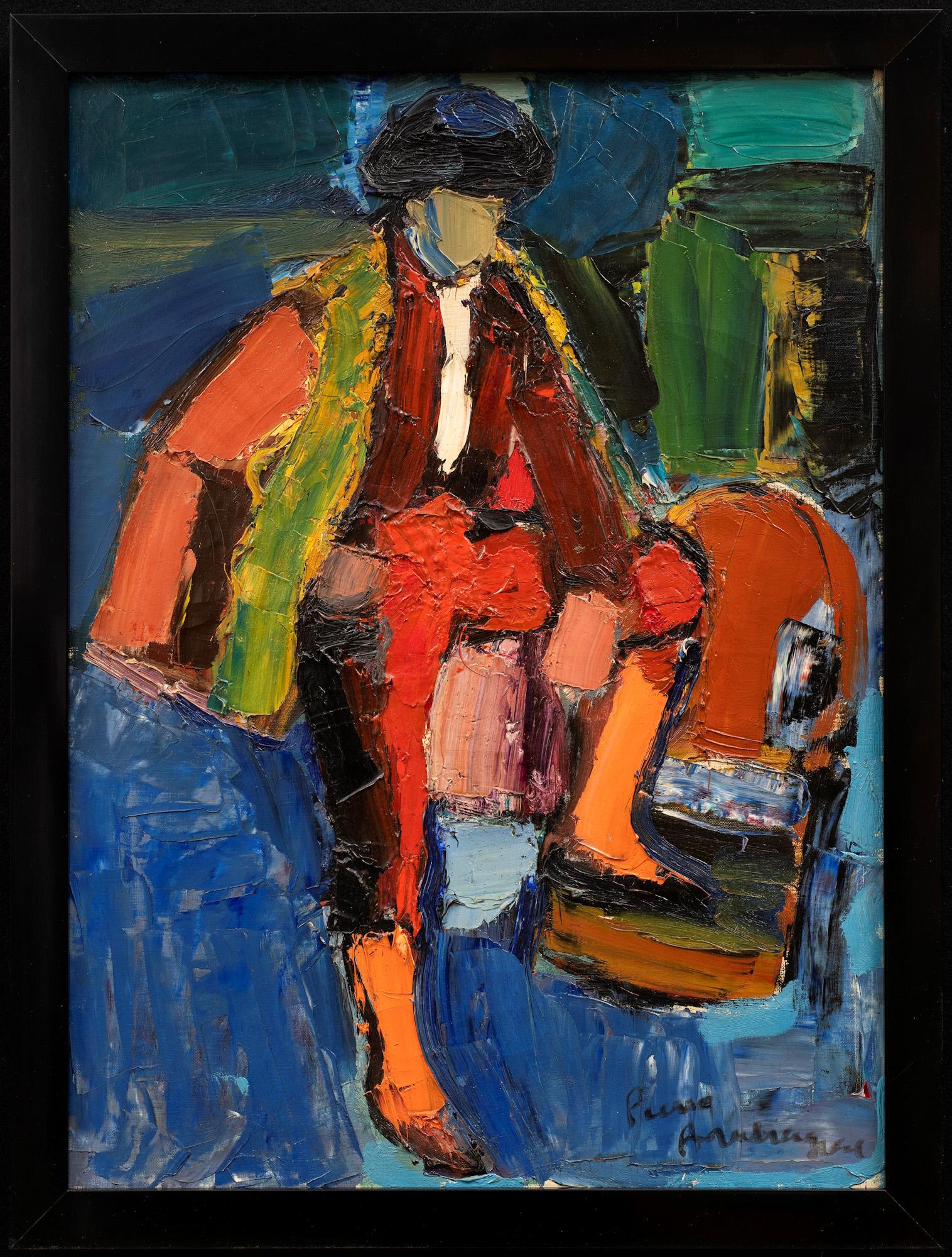 "El Torero-The Bullfighter" 
Pierre Ambrogiani (France, 1905-1985)
Oil on canvas
Circa 1950's 
28 1/4 x 20 3/4 (31 1/4 x 23 3/4 frame) inches

"If Diego Velázquez and Henri Matisse had a baby...."

Self-taught artist from a very young age,