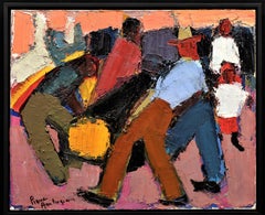 Retro French Expressionism "The Lumberjacks" Pierre Ambrogiani, Circa 1950s