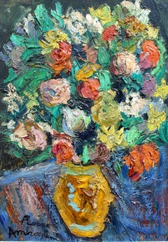 Vintage Still Life with Bouquet of Flowers