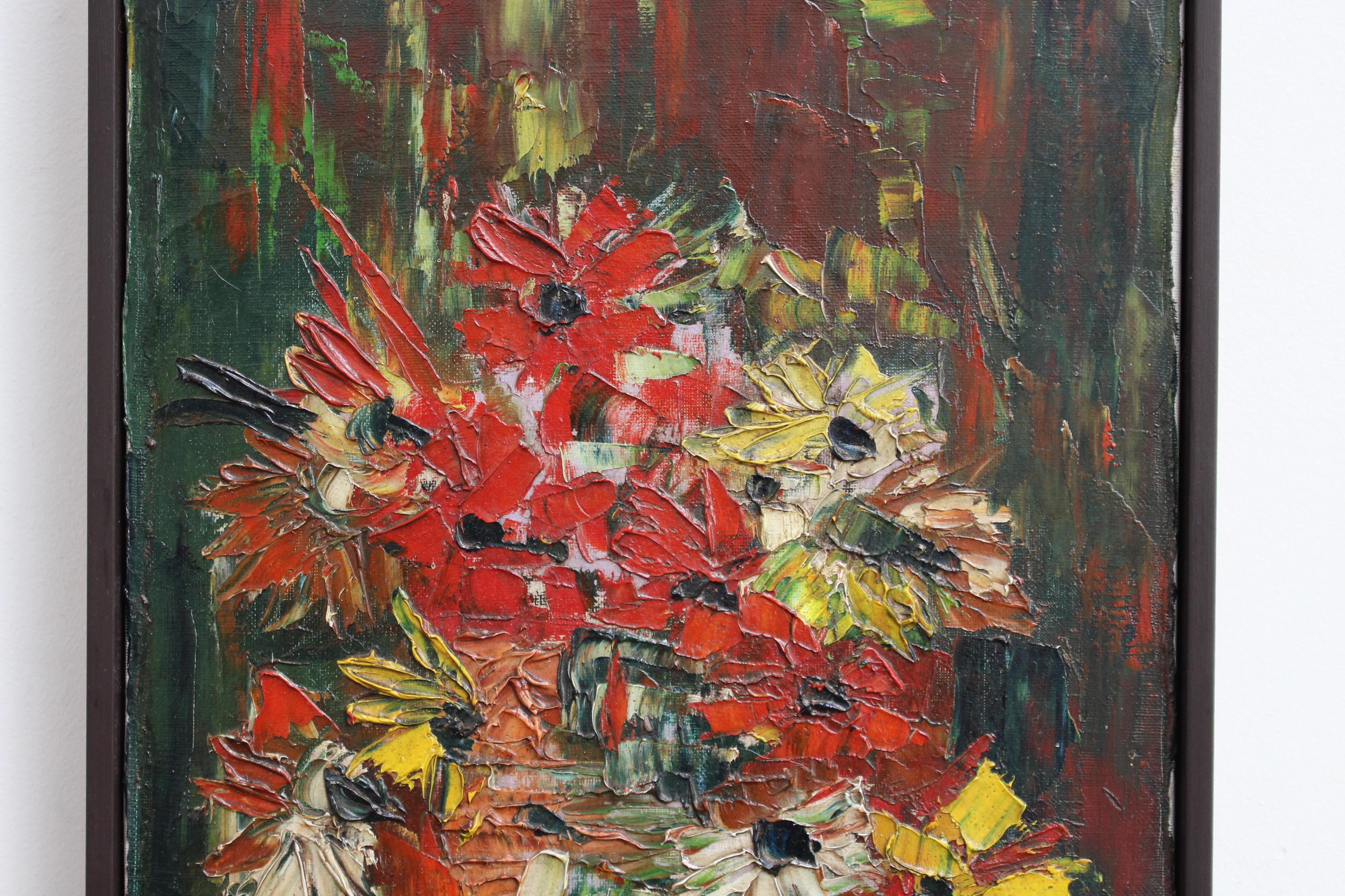 Still Life with Flowers of the Field - Expressionist Painting by Pierre Ambrogiani