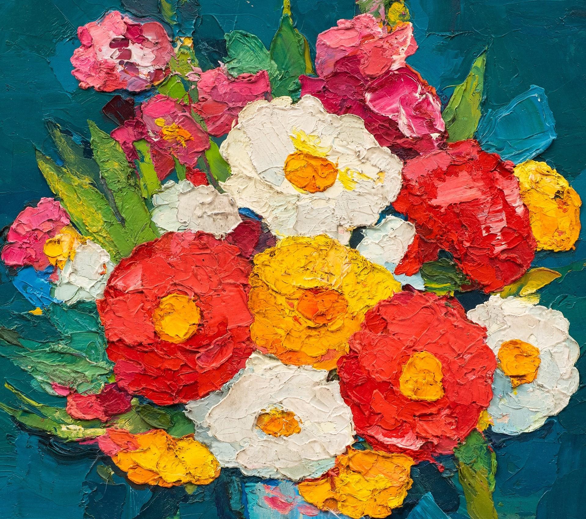 Alambique de flores en un jarrón azul Pierre Ambrogiani (Francia, 1905-1985) en venta 3