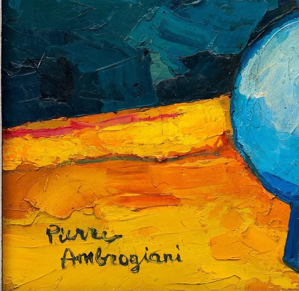 Alambique de flores en un jarrón azul Pierre Ambrogiani (Francia, 1905-1985) en venta 6
