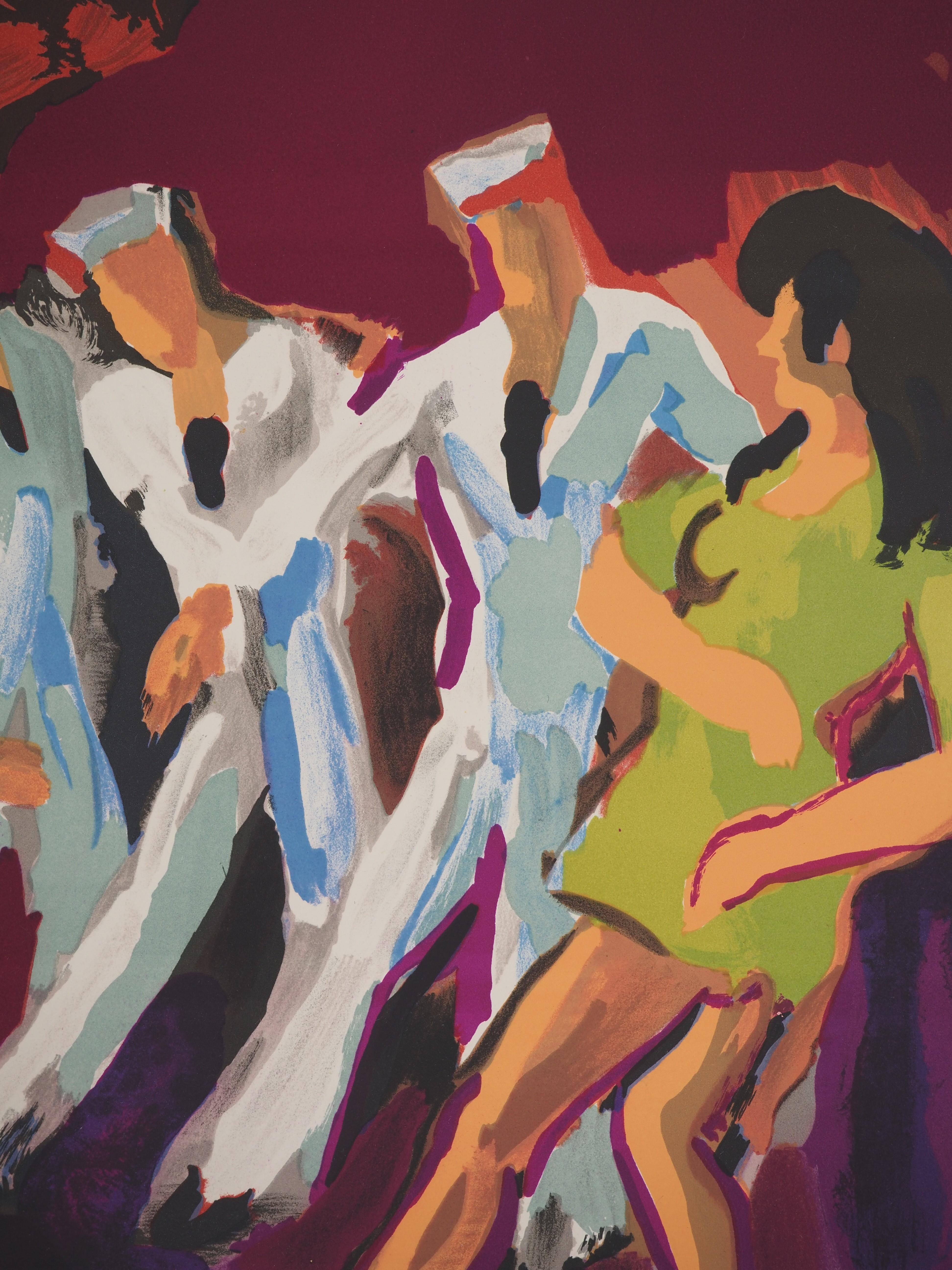 Dancing Sailors - Original Lithograph, SIGNED - Expressionist Print by Pierre Ambrogiani