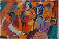 Reunión familiar en Provenza - Litografía original, FIRMADA
