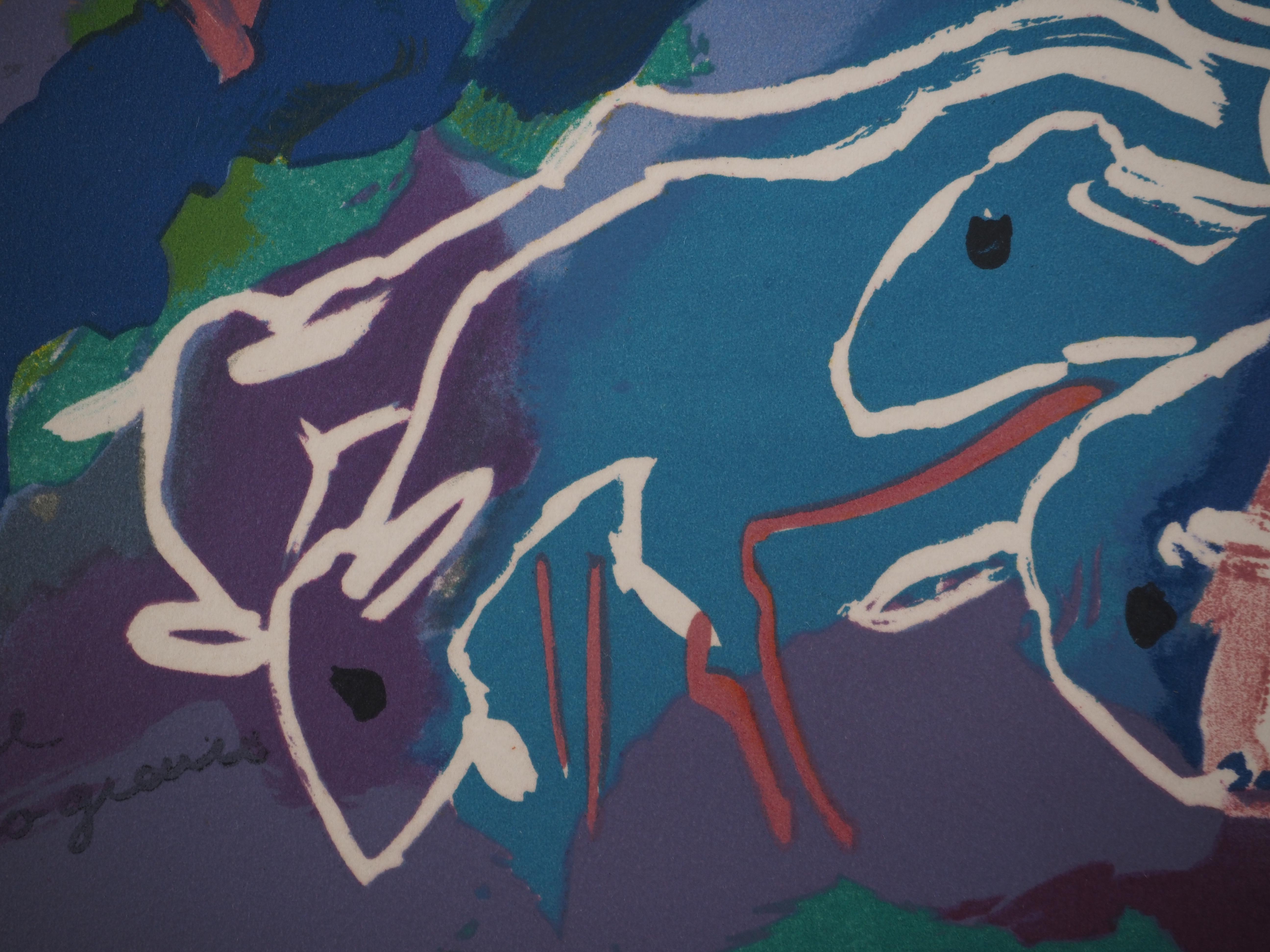 Shepperd in the Moutain - Original Lithograph, SIGNED For Sale 2