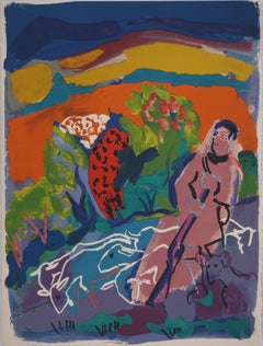 Shepperd en la montaña - Litografía original, FIRMADA