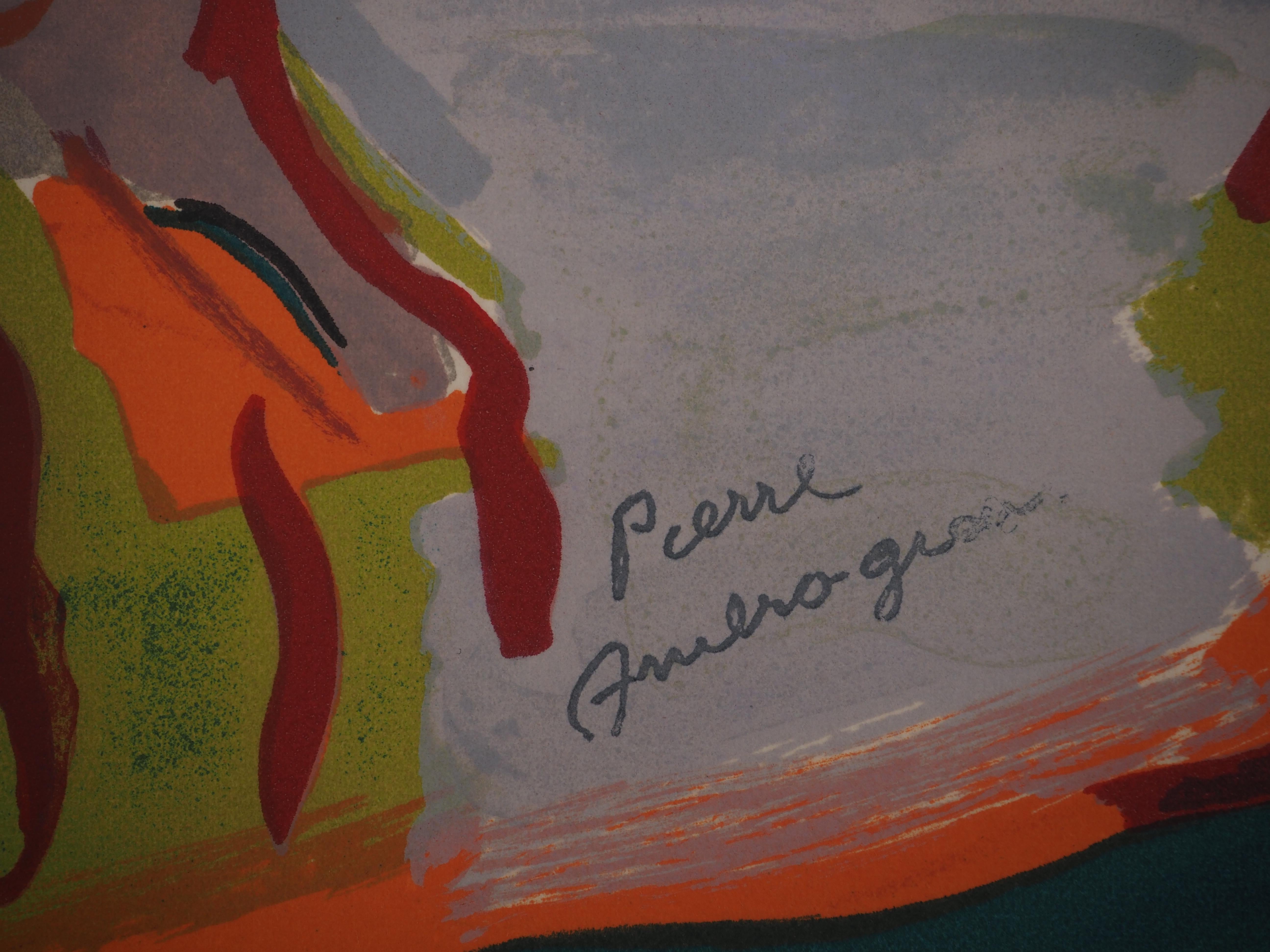 Wild Wolves - Original Lithograph, Stamp Signature - Expressionist Print by Pierre Ambrogiani