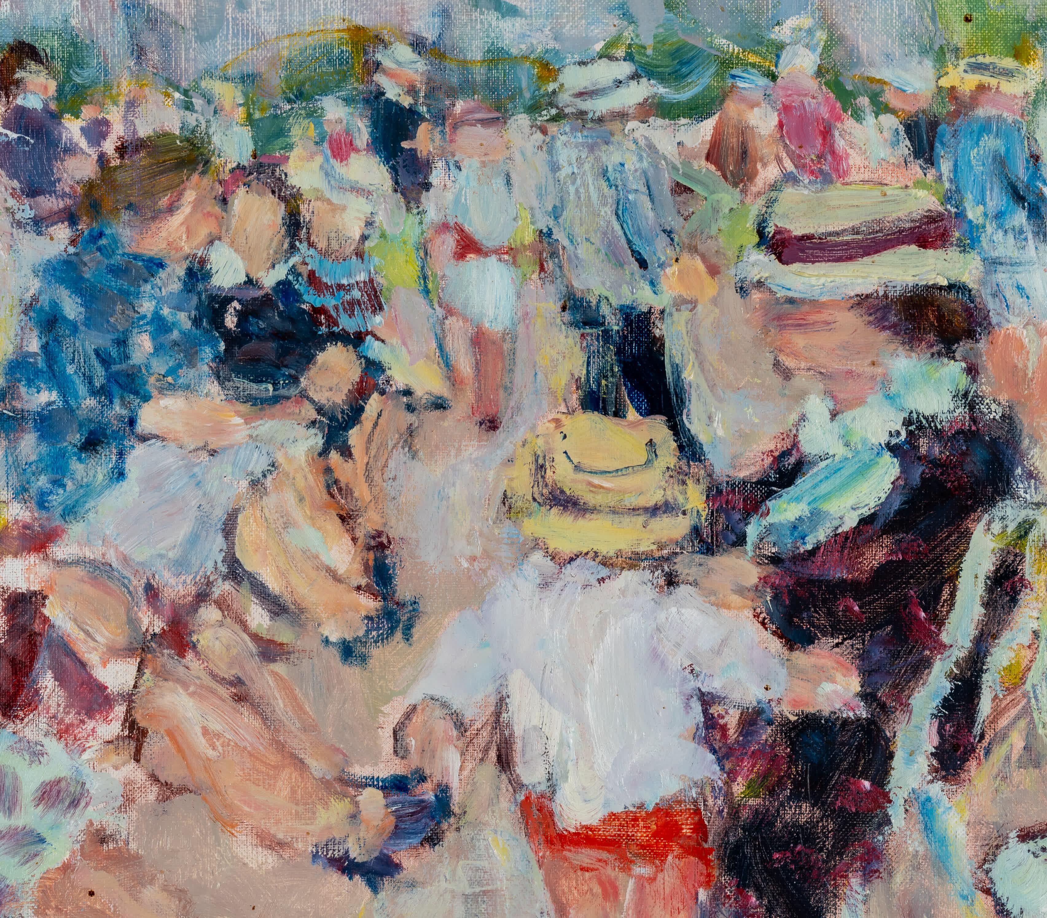 Personnages Dans un Parc - Expressionist Painting by Pierre Anfosso