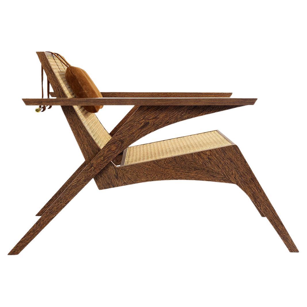 Pierre Armchair by Tiago Curioni in Sucupira Brazilian Hard Wood and Straw For Sale