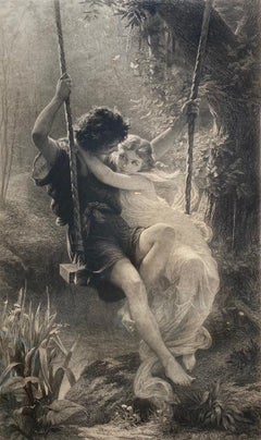 Used "Le printemps" engraving by Amédée & Eugène Varin - Engraving 50x70 cm