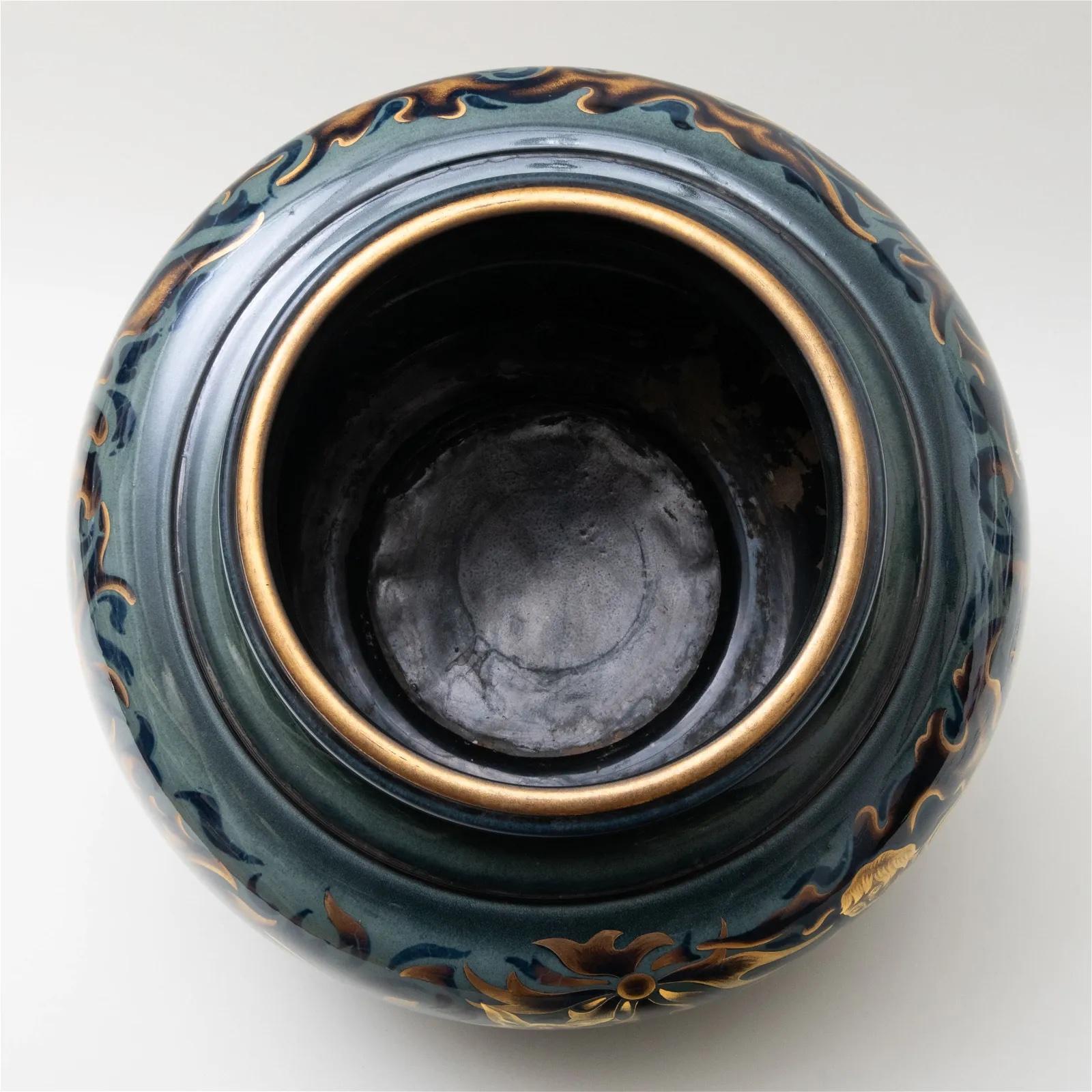 Pierre-Auguste Gaucher for Sevres Art Deco Porcelain Vase Hunting Scene For Sale 1
