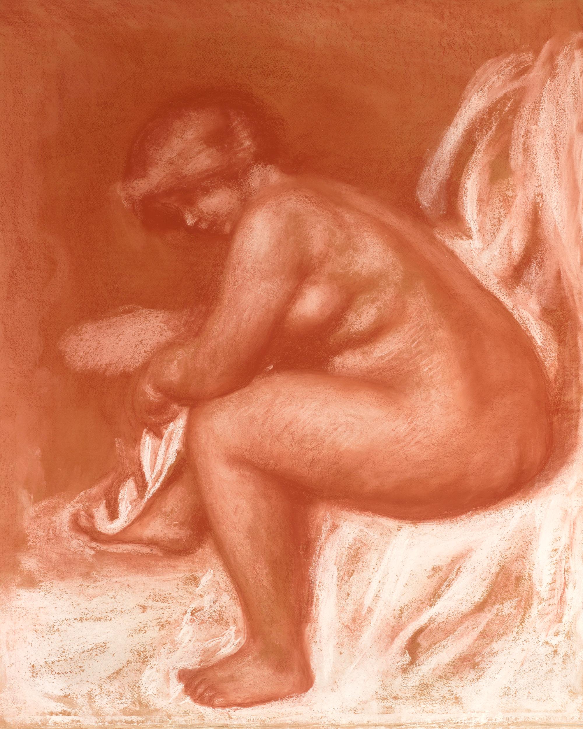 Figurative Painting Pierre Auguste Renoir - Après le bain (After the bath)