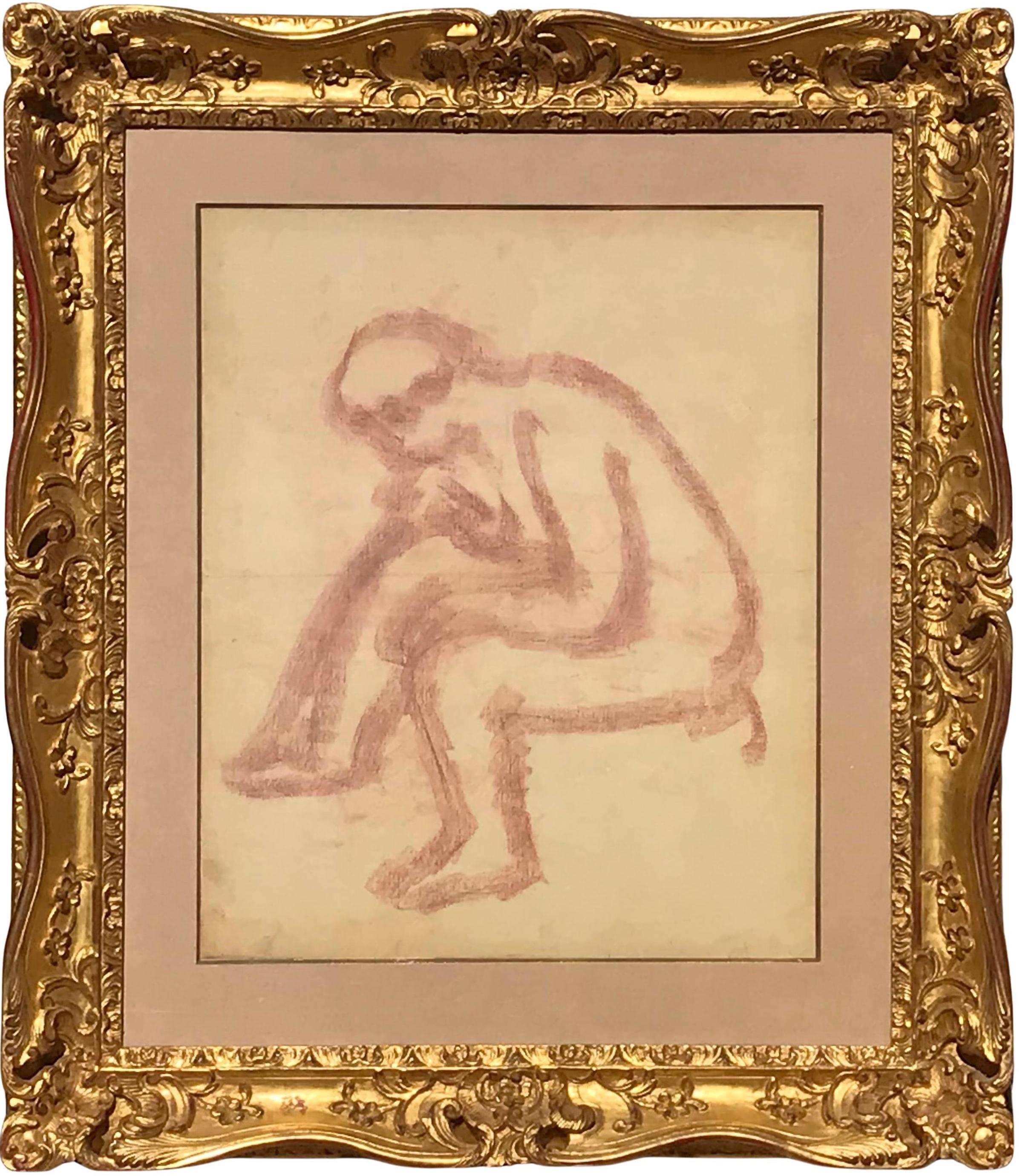 Pierre-Auguste Renoir’s Apres Le Bain is a stunning 22 x 26-inch pencil and red chalk painting depicting a nude woman after her bath. This large, exquisitely detailed work showcases Renoir’s mastery of form and delicate use of forthought. Extremely