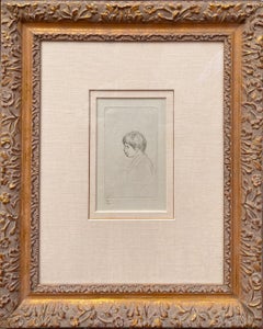 Antique  "Claude Renoir Fils de l'Artiste, de Profil”