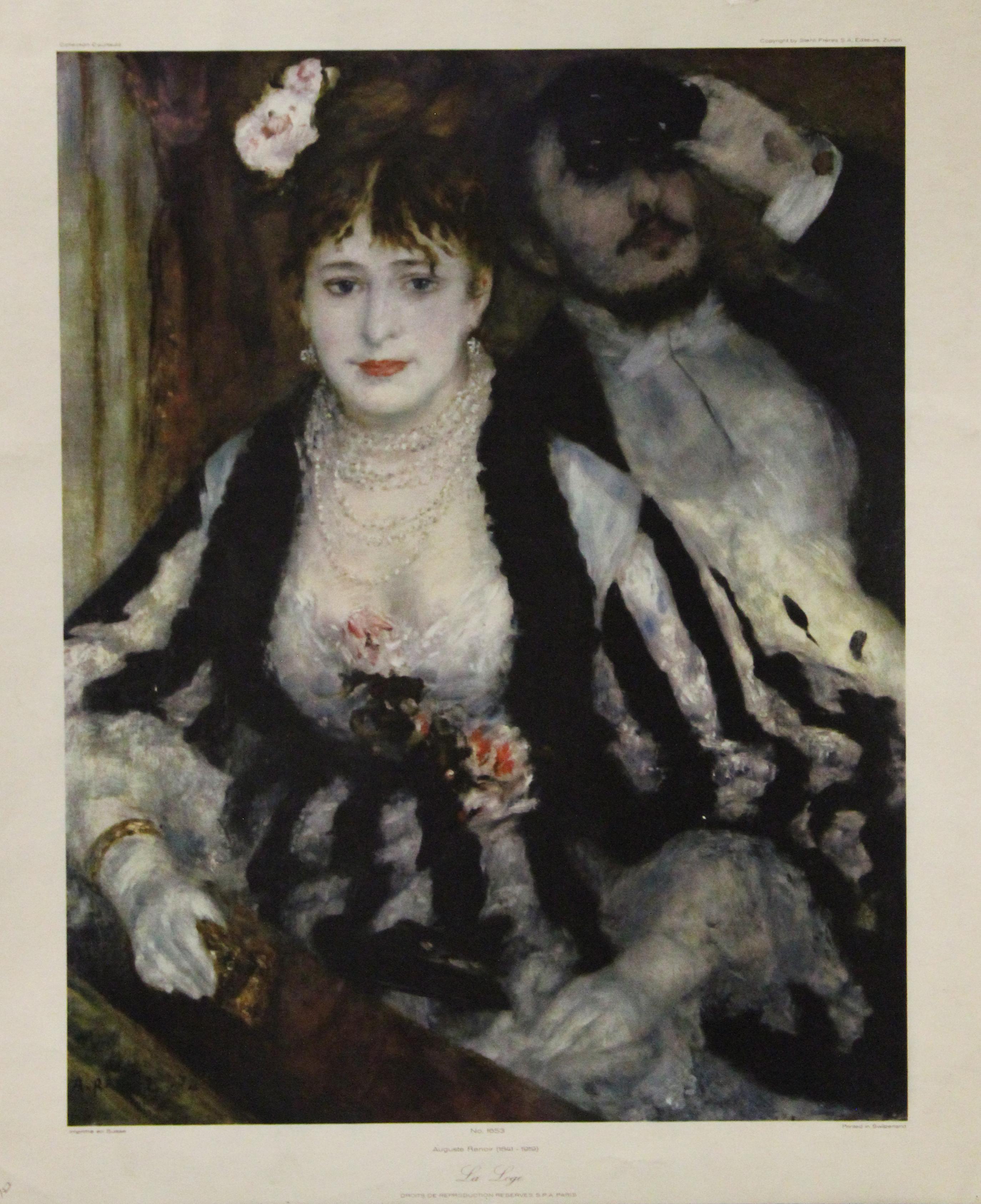 Pierre Auguste Renoir Portrait Print - La Loge-Poster. Printed in Switzerland. 