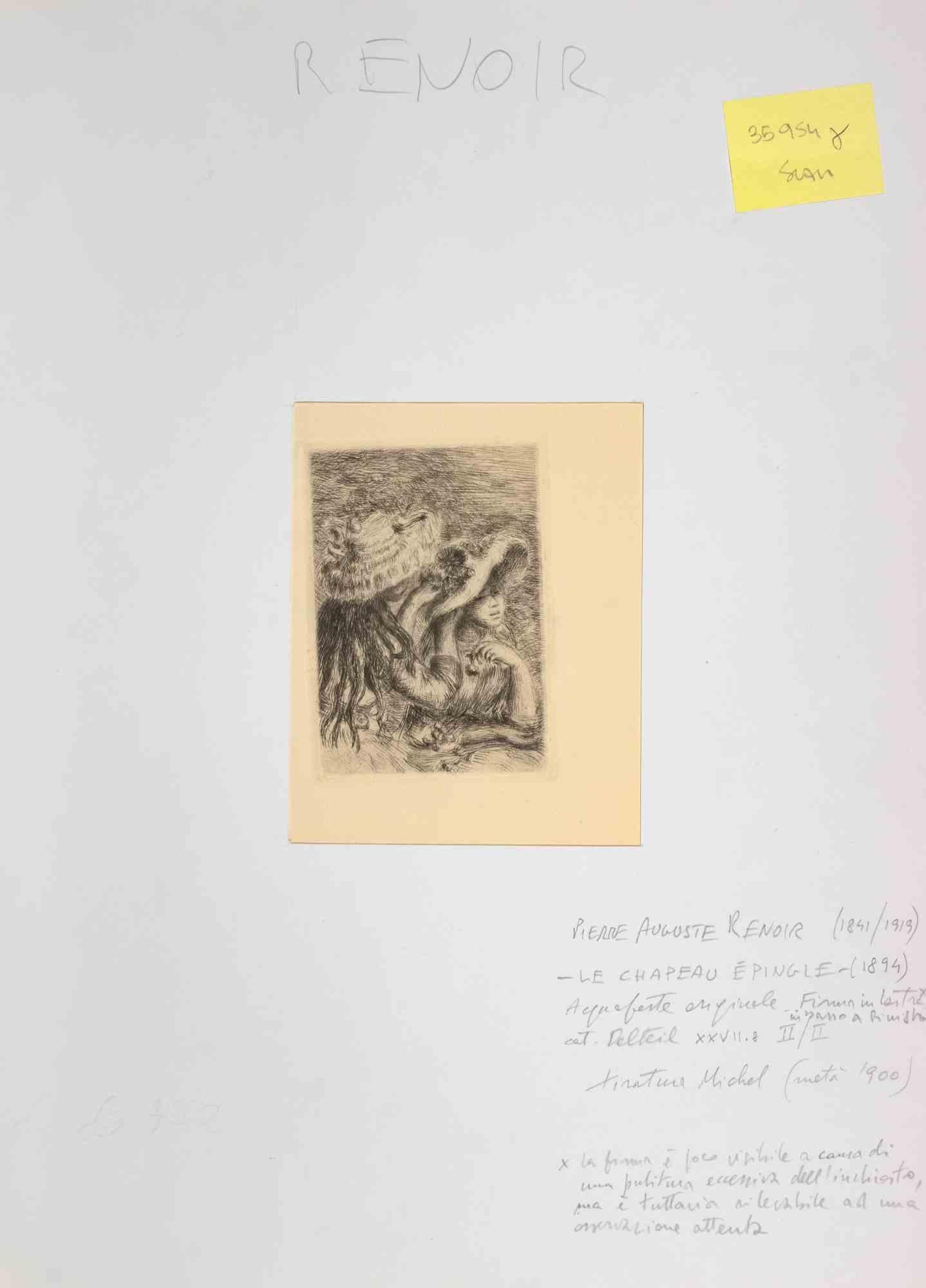 Le Chapeu Epinglé - Etching by Pierre Auguste Renoir - 1894 For Sale 1