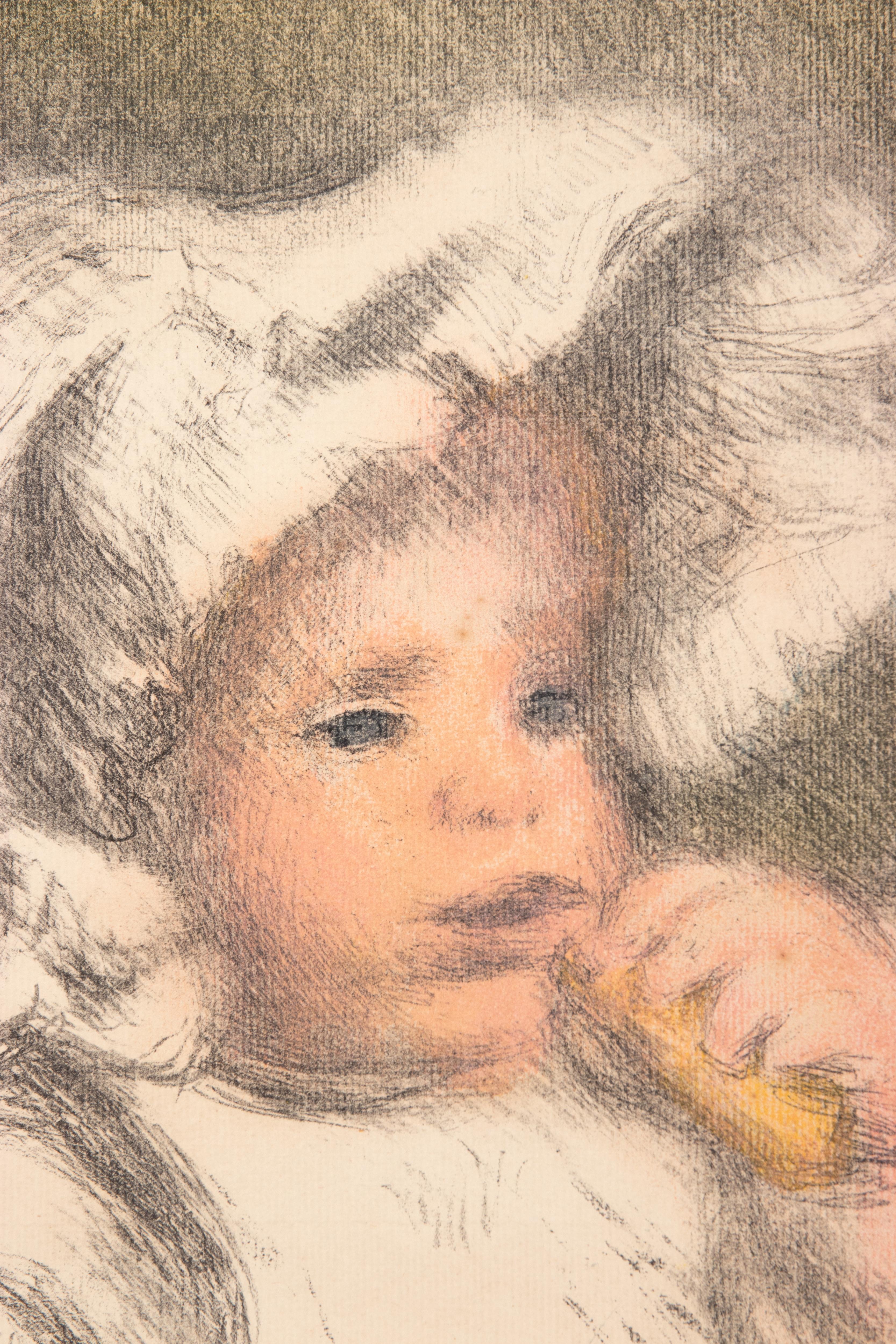 L'Enfant au Biscuit (Jean Renoir)  - Lithograph by Pierre Auguste Renoir - 1899 For Sale 2