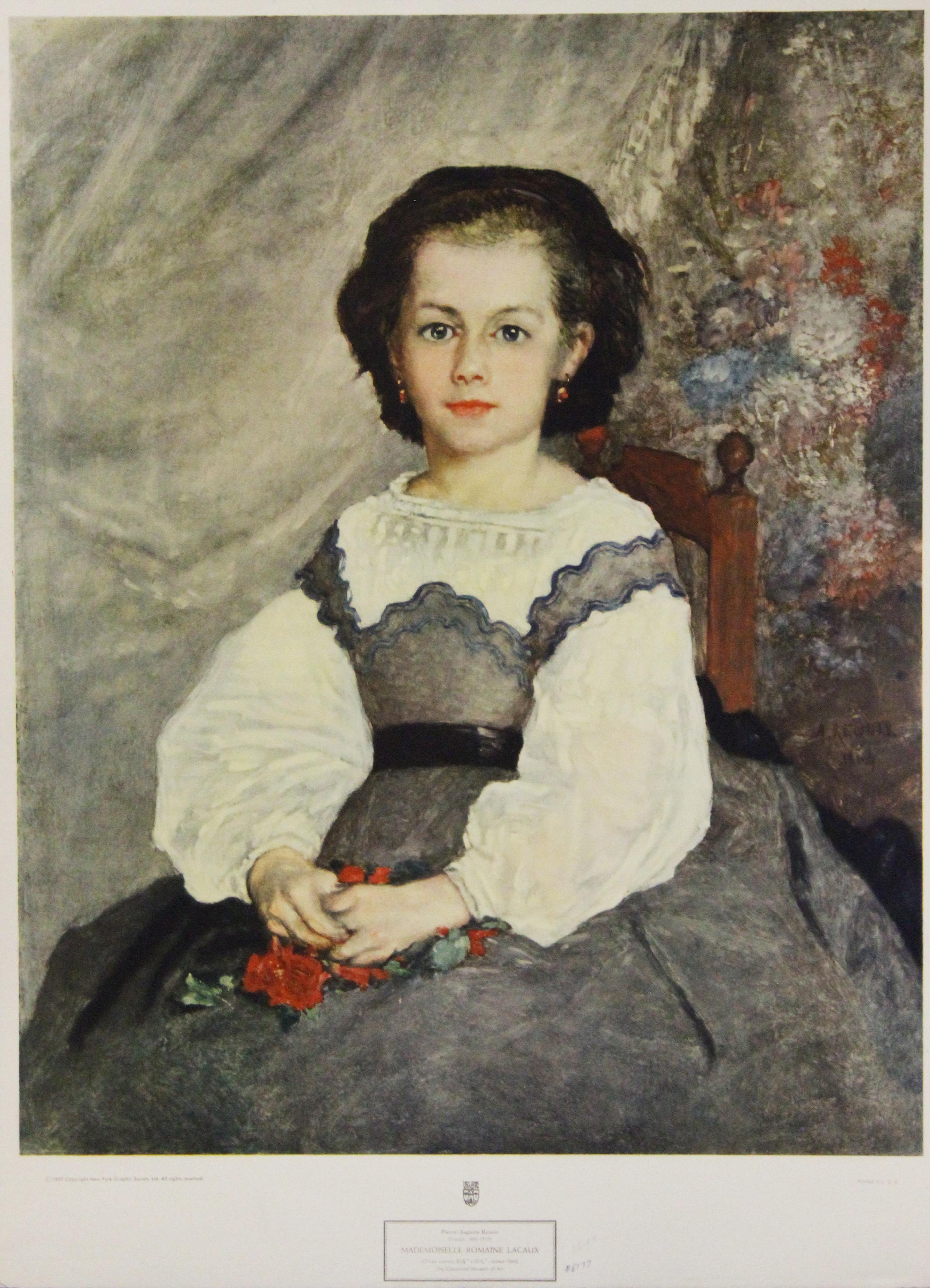 Pierre Auguste Renoir Portrait Print - Mademoiselle Romaine Lacaux-Poster. New York Graphic Society. 