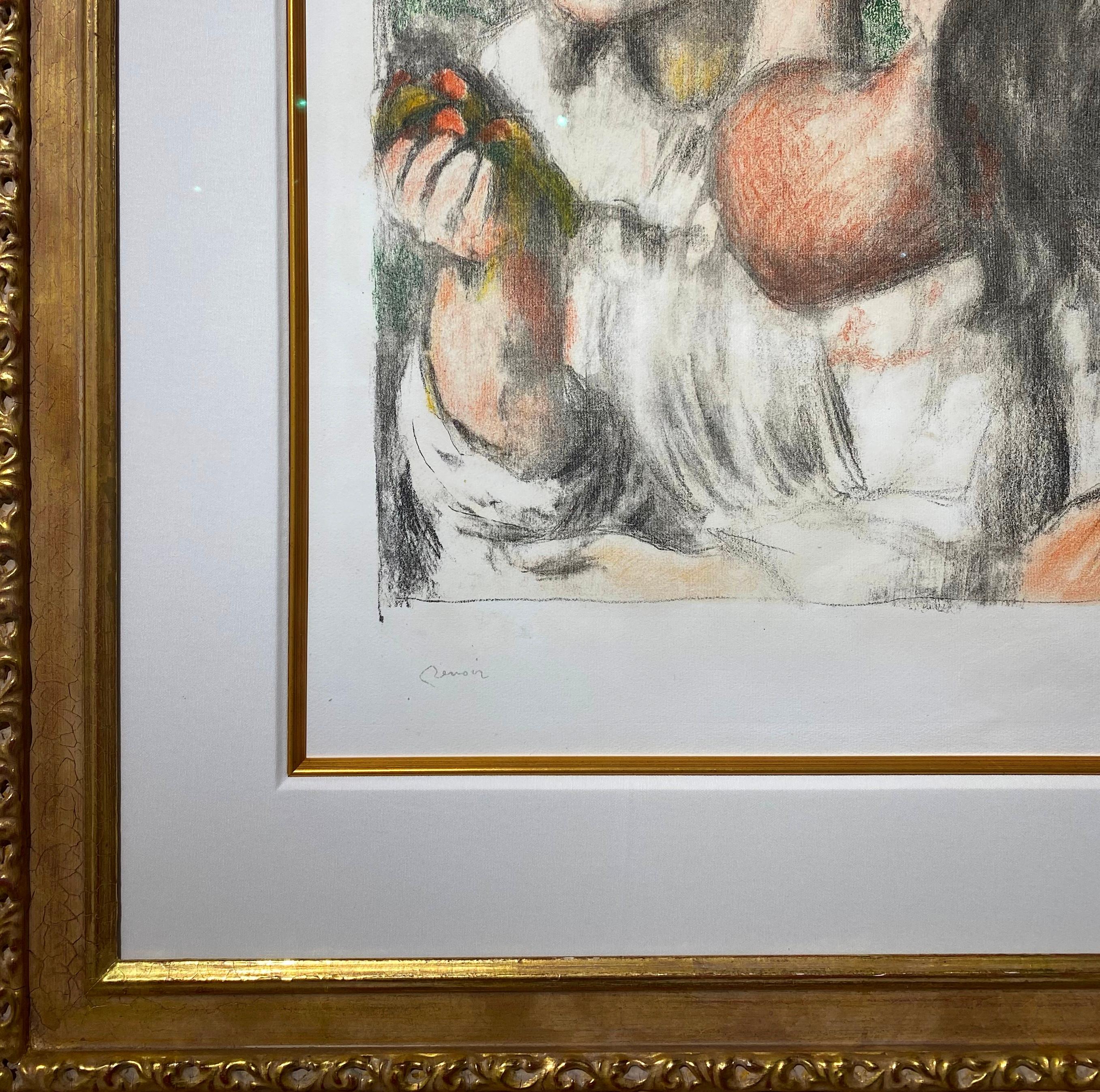 Pierre-Auguste Renoir - Le Chapeau Épinglé (2e planche). - Marron Portrait Print par Pierre Auguste Renoir