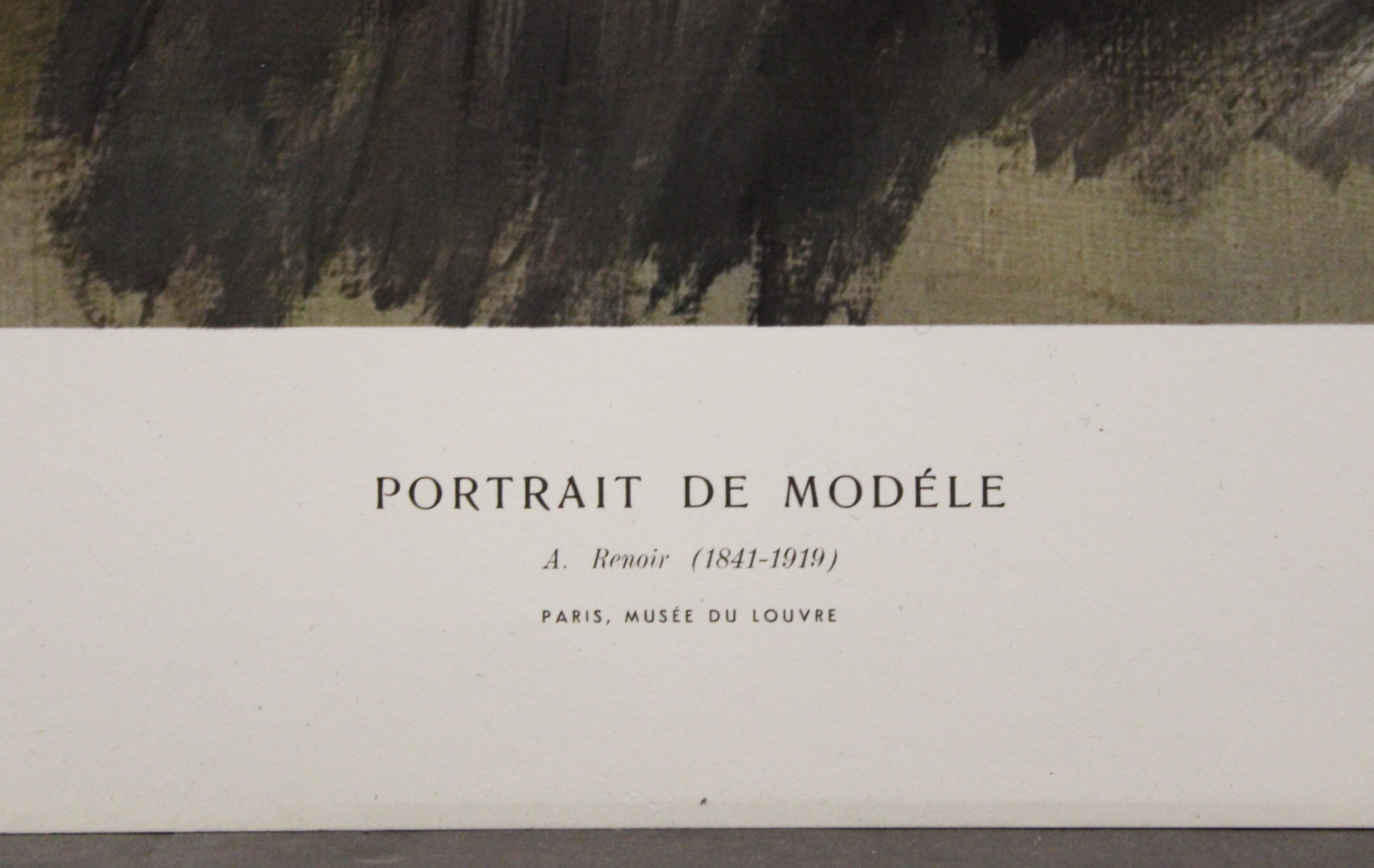 Portrait de modle- Poster. Imprimé en Italie. - Print de Pierre Auguste Renoir