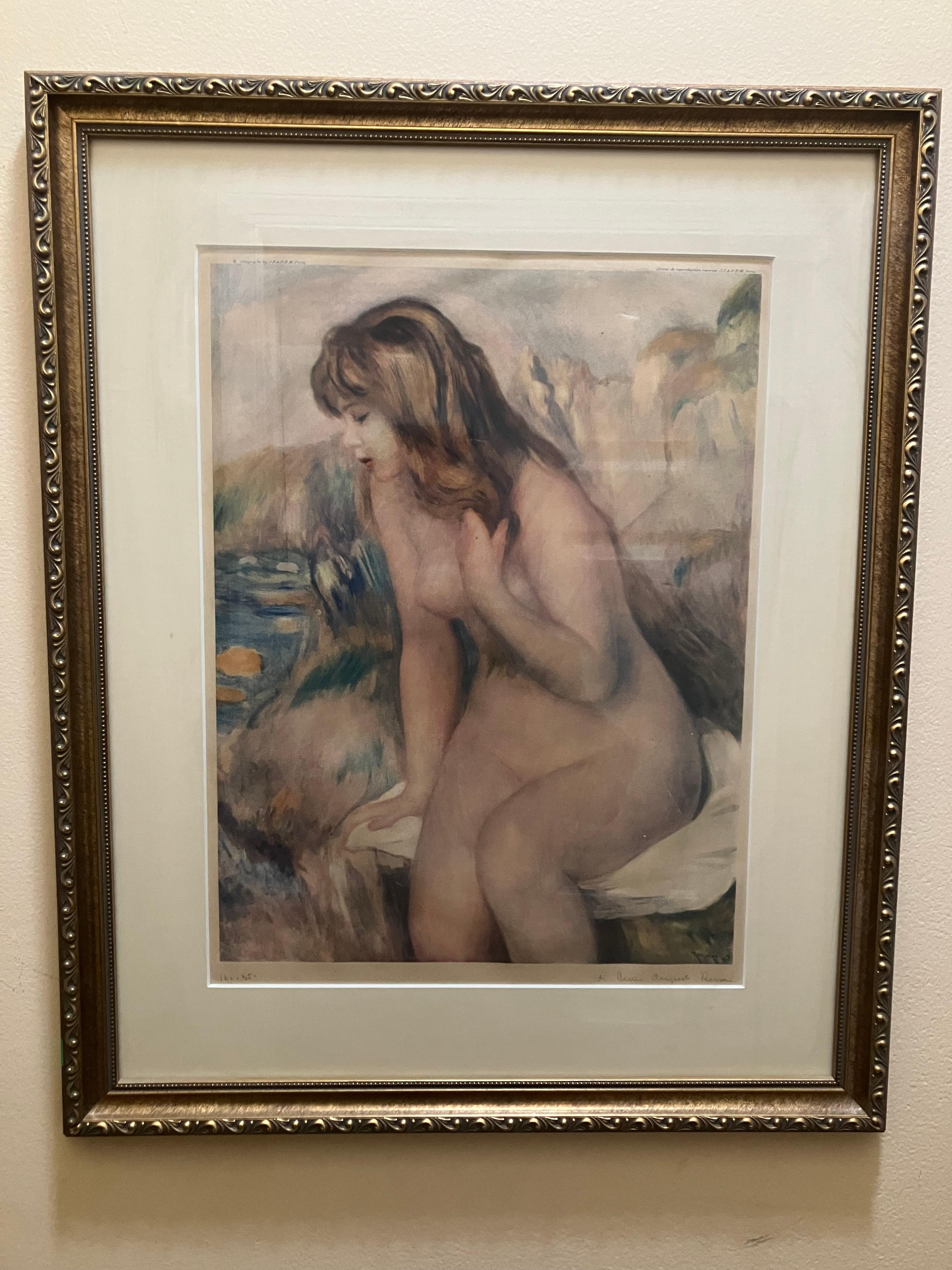 Renoir “ Bather Seated On a Rock” - Print by Pierre Auguste Renoir