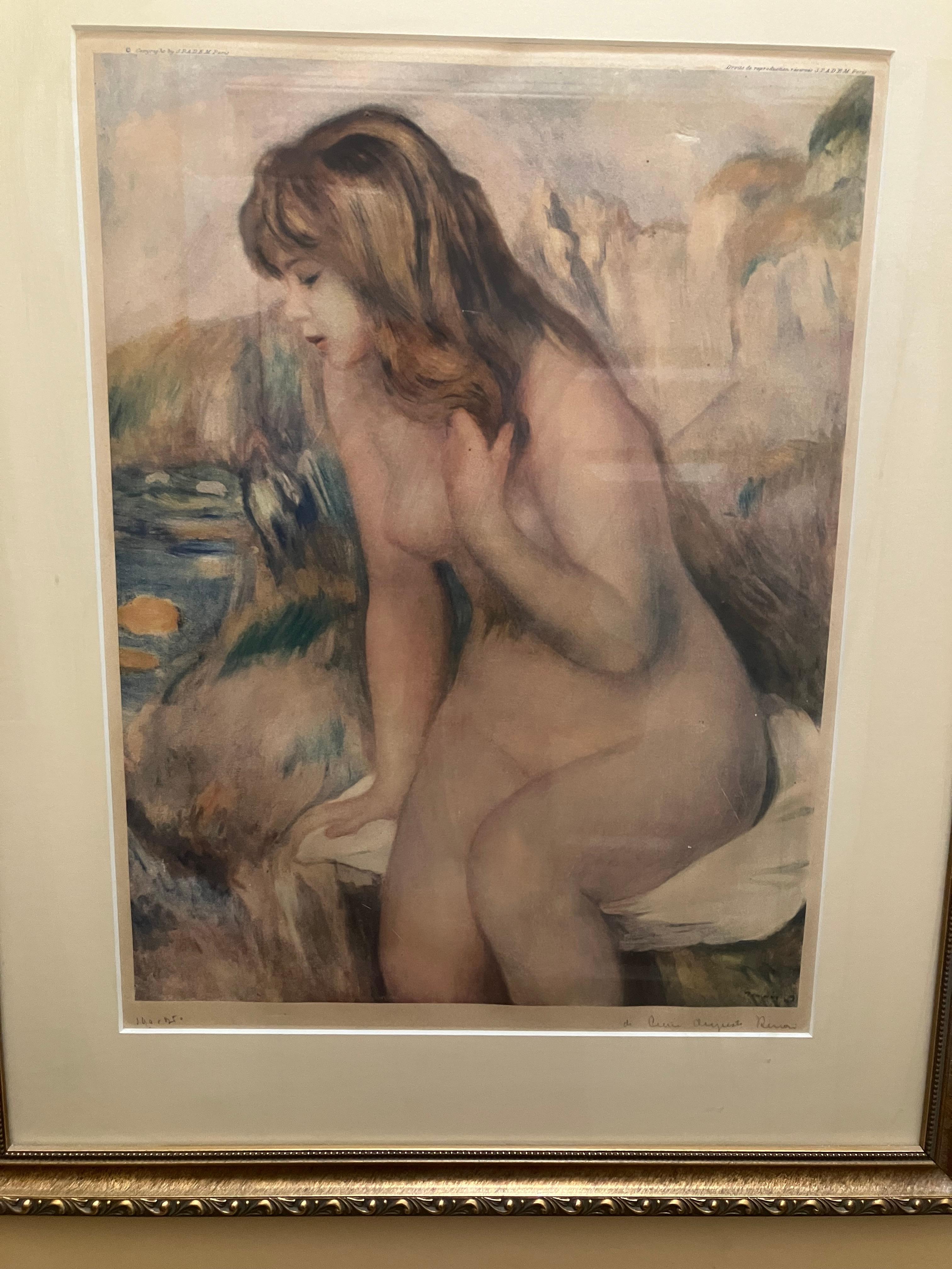 Pierre Auguste Renoir Figurative Print - Renoir “ Bather Seated On a Rock”